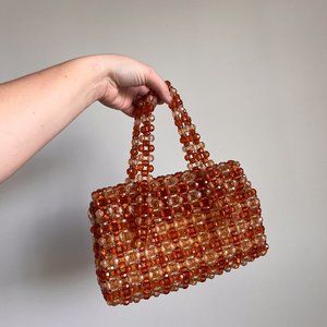 Vintage hand beaded and line purse / handbag